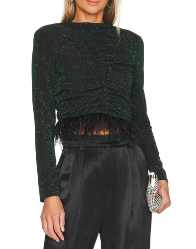Shop Saylor Amiri Top In Black/emerald