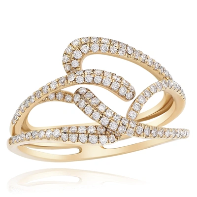 Diana M. 14kt Yg Ring With 0.44ct Diamonds / 3.4gm / 122 Stone In White