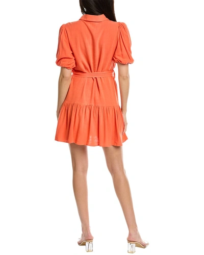 Shop Walter Baker Tyanna Linen-blend Dress In Orange