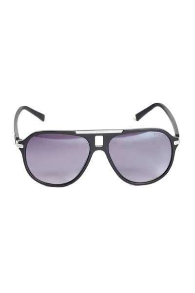 Shop Guess Factory Logo Matte Aviator Sunglasses In Purple