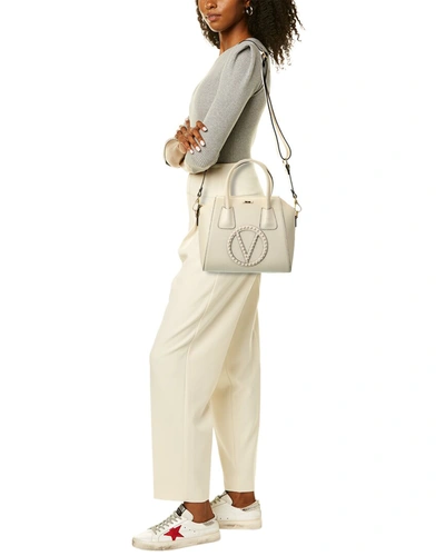 Shop Valentino By Mario Valentino Minimi Rock Leather Satchel In White