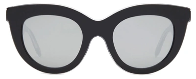 Shop Victoria Beckham Vbs103 C10 Layered Cat-eye Sunglasses In Grey