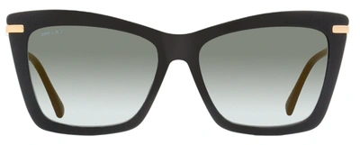 Jimmy Choo Women's Rectangular Sunglasses Sady 807fq Black/gold 56mm In Multi