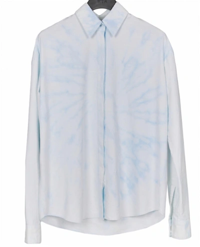 Shop Rta Brady Oversized Shirt In Tie Dye Blue