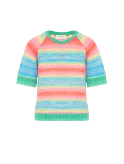 Shop Beatrice B Gradient Mohair T-shirt In Multi Stripe