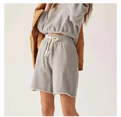 Shop Mother The Kick Back Knee Short In Heather Grey