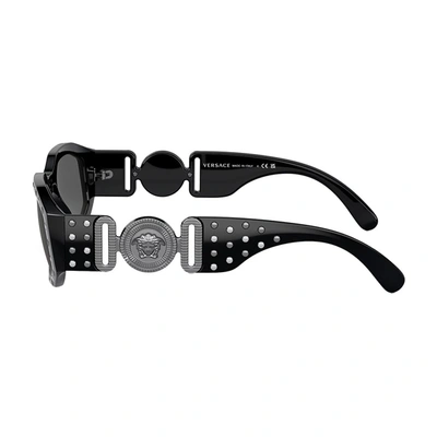 Shop Versace Ve 4361 539887 53mm Unisex Geometric Sunglasses In Black