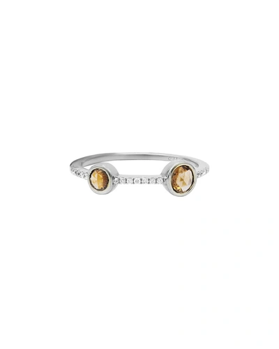 Shop Diana M. 18k/w Ring D 0.08 Br. Rose. D 0.44 In White