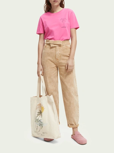 Shop Scotch & Soda Regular-fit Organic Cotton T-shirt In Pink