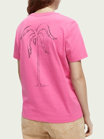 Shop Scotch & Soda Regular-fit Organic Cotton T-shirt In Pink