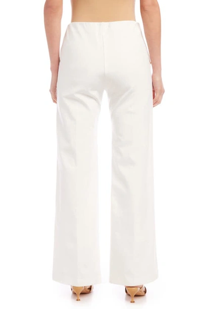 Shop Fifteen Twenty Button Accent Flare Pants In Off White