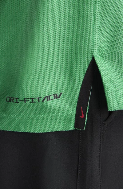 Shop Nike X Tiger Woods Dri-fit Golf Polo In Green/ Black