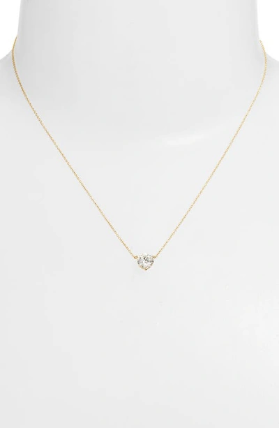 Shop Lightbox 1-carat Lab Grown Diamond Necklace In White/ 14k Yellow Gold