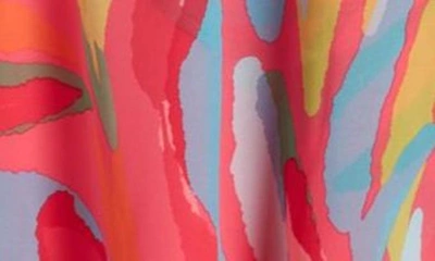 VINCE CAMUTO ABSTRACT PRINT WRAP FRONT CHIFFON DRESS 