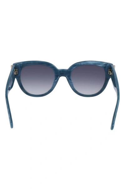 Longchamp 52mm Gradient Tea Cup Sunglasses In Aqua Havana