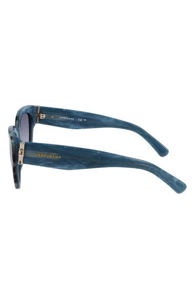 Longchamp 52mm Gradient Tea Cup Sunglasses In Aqua Havana