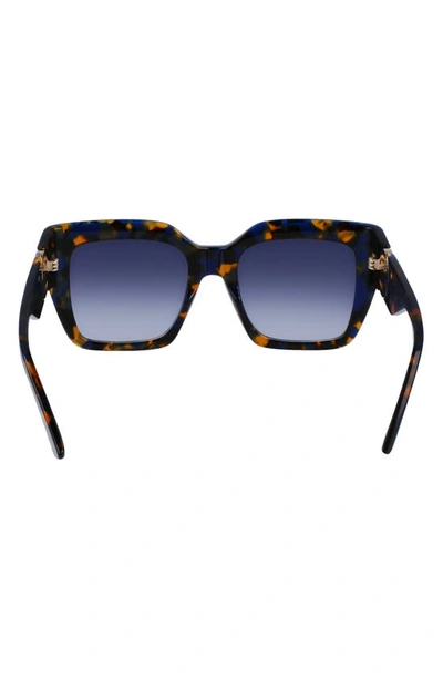Shop Longchamp 53mm Rectangular Sunglasses In Havana Blue