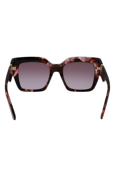 Shop Longchamp 53mm Rectangular Sunglasses In Brown Rose Havana