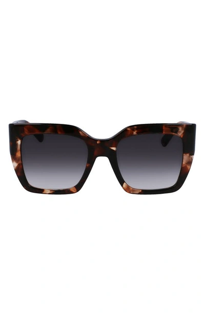 Shop Longchamp 53mm Rectangular Sunglasses In Havana