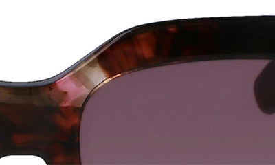 Shop Longchamp 53mm Rectangular Sunglasses In Brown Rose Havana