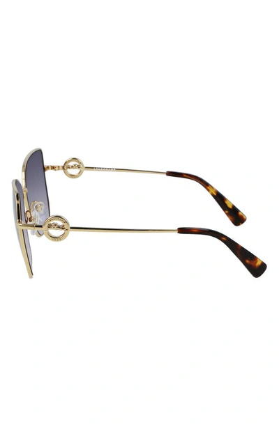 Shop Longchamp 58mm Gradient Rectangular Sunglasses In Gold/ Gradient Smoke