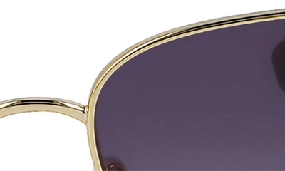 Shop Longchamp 58mm Gradient Rectangular Sunglasses In Gold/ Gradient Smoke