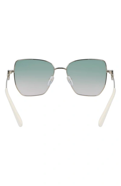 Shop Longchamp 58mm Gradient Rectangular Sunglasses In Pale Gold/gradient Green Peach