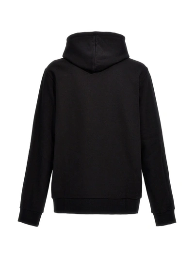 Shop Balmain Printed Hoodie Sweatshirt Black