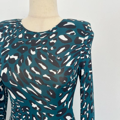 Pre-owned Alexandre Vauthier Leopard Print Padded Shoulder Dress