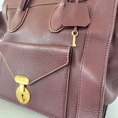 CELINE Pre-owned Burgundy Leather Envelope Luggage Bag