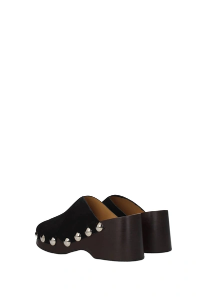 Shop Ganni Slippers And Clogs Suede Black