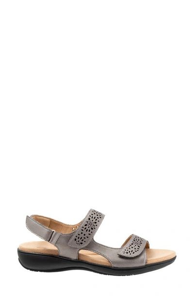 Shop Trotters Romi Slingback Sandal In Pewter Faux Leather