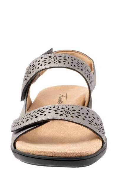 Shop Trotters Romi Slingback Sandal In Pewter Faux Leather