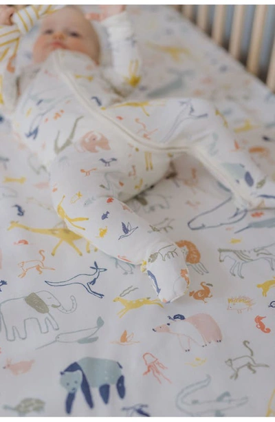 Shop Pehr Into The Wild Organic Cotton Crib Sheet In Ivory
