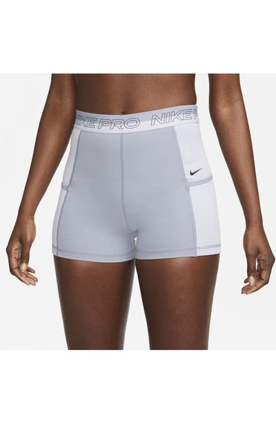 Shop Nike Pro Dri-fit Shorts In Indigo Haze/ Oxygen Purple
