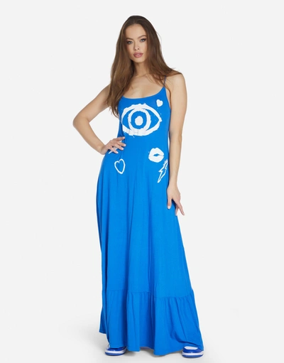 Lauren Moshi Beatrix Painted Evil Eye In Ultramarine