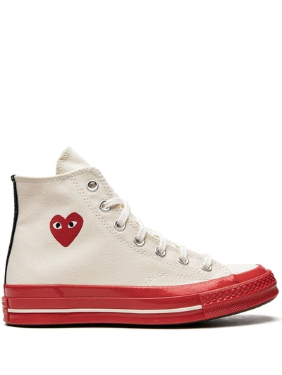 Shop Comme Des Garçons Play Comme Des Garcons Play X Converse Red Sole High Top In 2 Off White