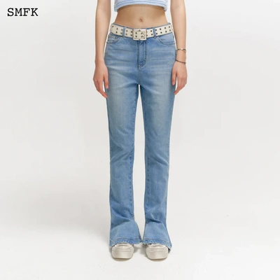 Shop Smfk Women Mermaid Blue Tight Jeans