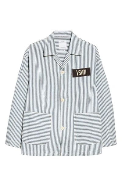 Shop Visvim Hickory Stripe Cotton Jacket