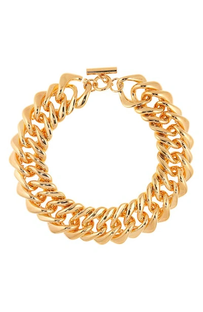 Shop Balenciaga Link Necklace In Shiny Gold