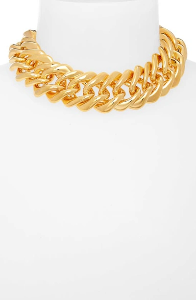 Shop Balenciaga Link Necklace In Shiny Gold