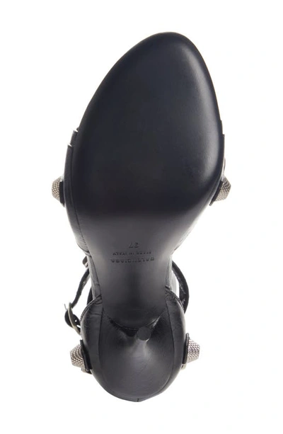Shop Balenciaga Cagole Slingback Stiletto Sandal In Black/ Silver
