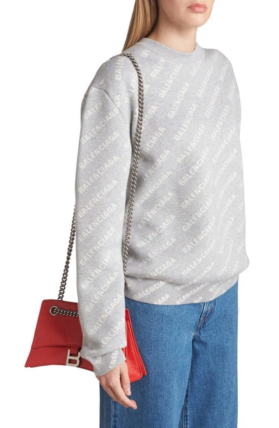 Shop Balenciaga Crush Crushed Leather Shoulder Bag In Tomato Red