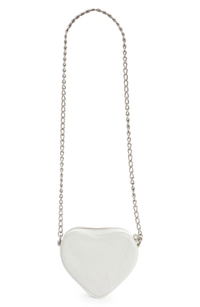 Shop Balenciaga Mini Le Cagole Leather Heart Crossbody Bag In Optic White