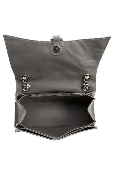 Shop Balenciaga Crush Crushed Leather Shoulder Bag In Dark Grey
