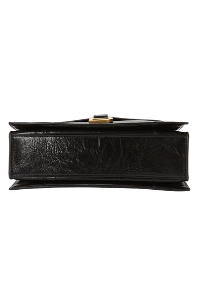 Balenciaga Crush Small Crinkled Leather Shoulder Bag In Black