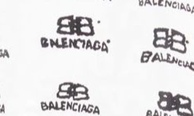 Shop Balenciaga Oversize Jacquard Logo Silk Dress In White/ Black