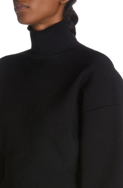 Shop Balenciaga Hourglass Rib Turtleneck Sweater In Black