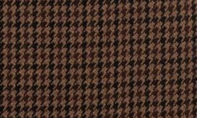 Shop Balenciaga Hourglass Houndstooth Wool Blend Coat In Brown/ Beige