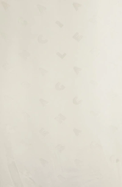 Shop Balenciaga Hooded Logo Jacquard Satin Blouse In Ivory